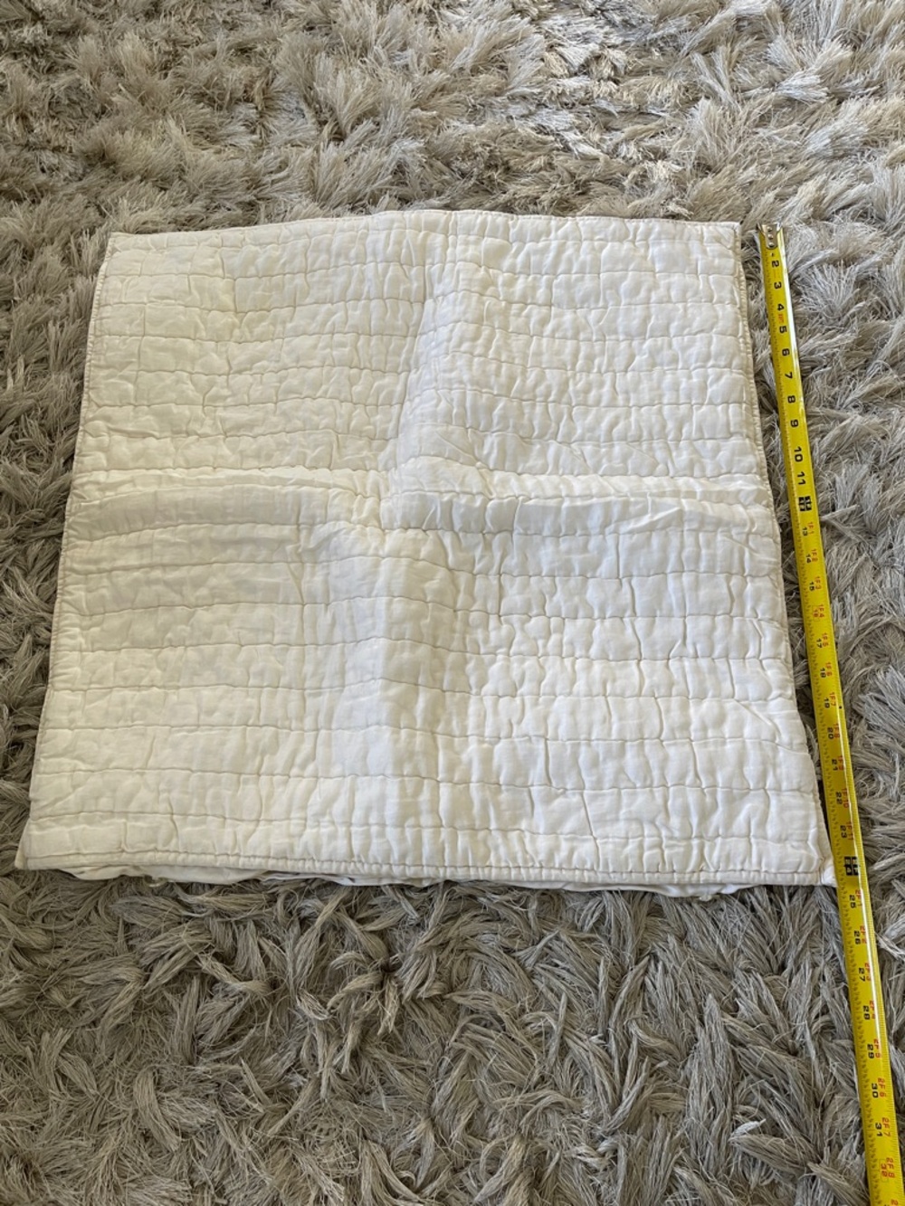 Pottery barn Silk cotton White Quilted Shams - Soft Textured Pillow Cover